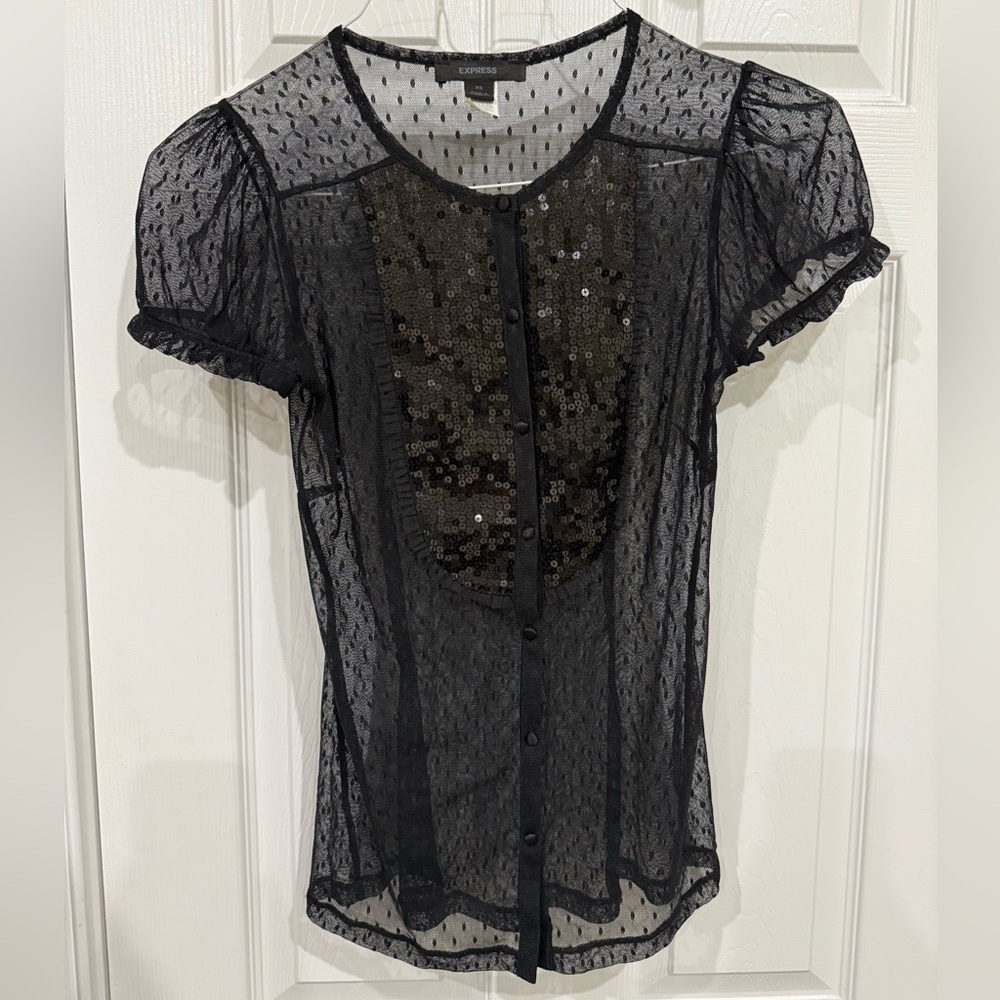 Express Black Sheer Blouse